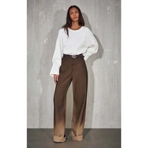 3x1 NYC Skater Jeans Brown Ombre Gradient Wide Leg Denim Made in Italy 25